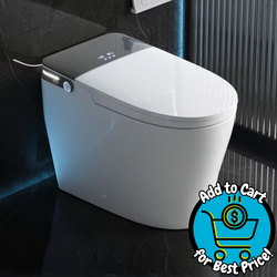 DeerValley Vertex White  Single Elongated Chair Height Smart Soft Close 1-piece Bidet 12-in Rough-In 1.28 GPF