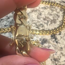 Cadena Cubana Chamado Oro 14 K