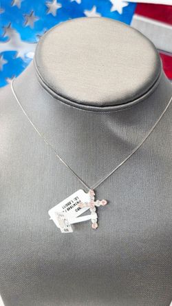 14k 20inch Chain With LAB DIAMOND Cross Pendant