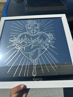 Custom engraved sacred heart