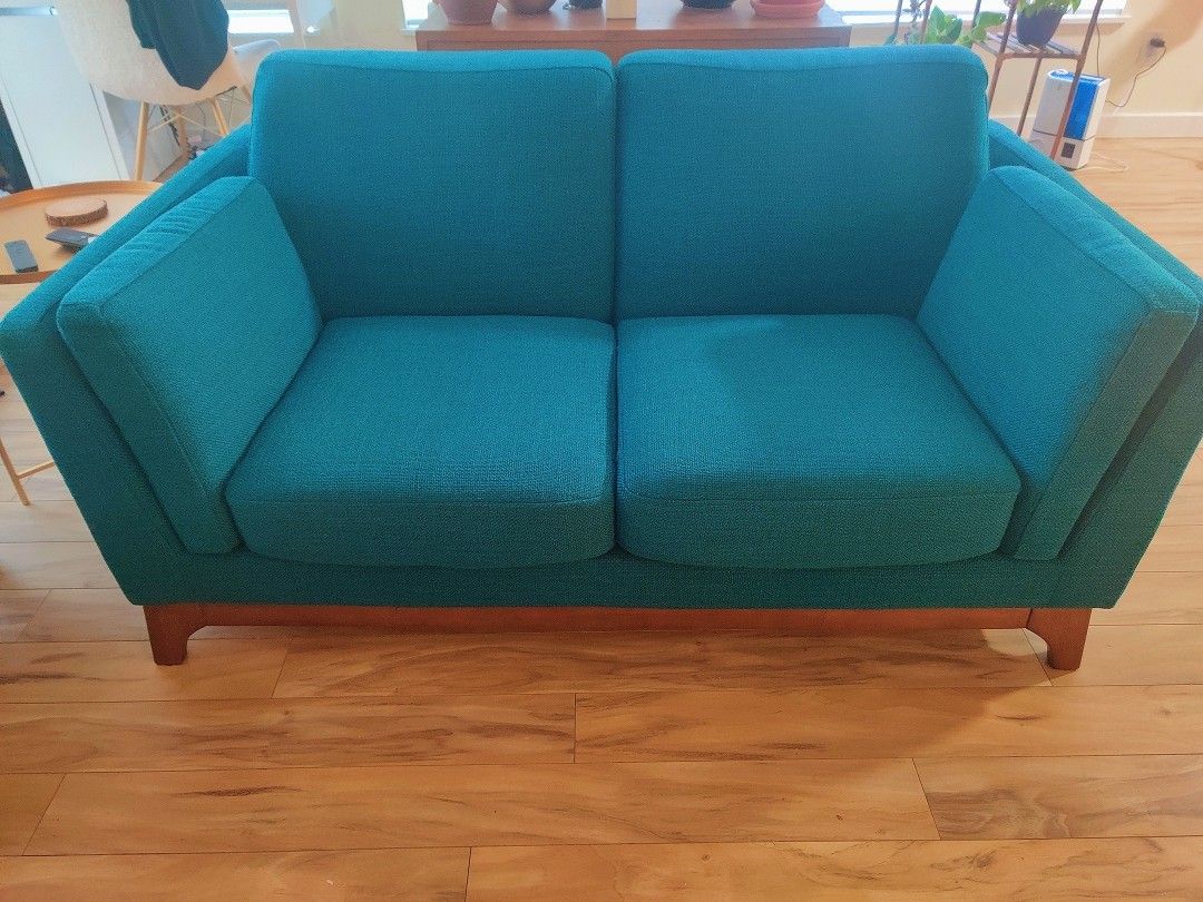 Article Ceni MCM Loveseat In Lagoon Blue (Great For Small Spaces - 61" W) New, lowered price!