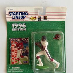 1996 Kenner Starting Lineup figure features NFL legend Jerry Rice