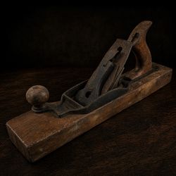 Antique Wood Body Hand Plane 15” Transitional Jointer Plane Iron Tool