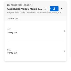 2 Coachella Tickets