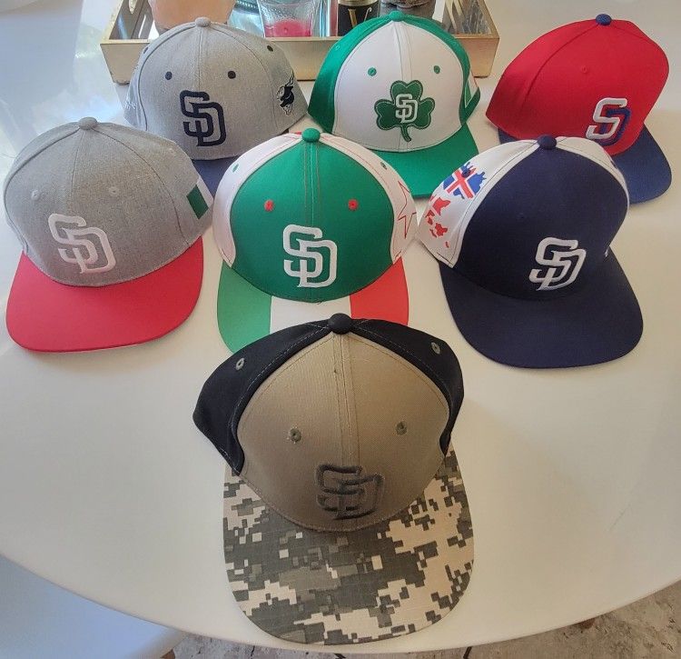 7 New San Diego Padres Theme Game Hats Italian, Irish, Military, Dominican 🇩🇴