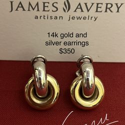 James Avery 14k Gold And Silver Earrings 