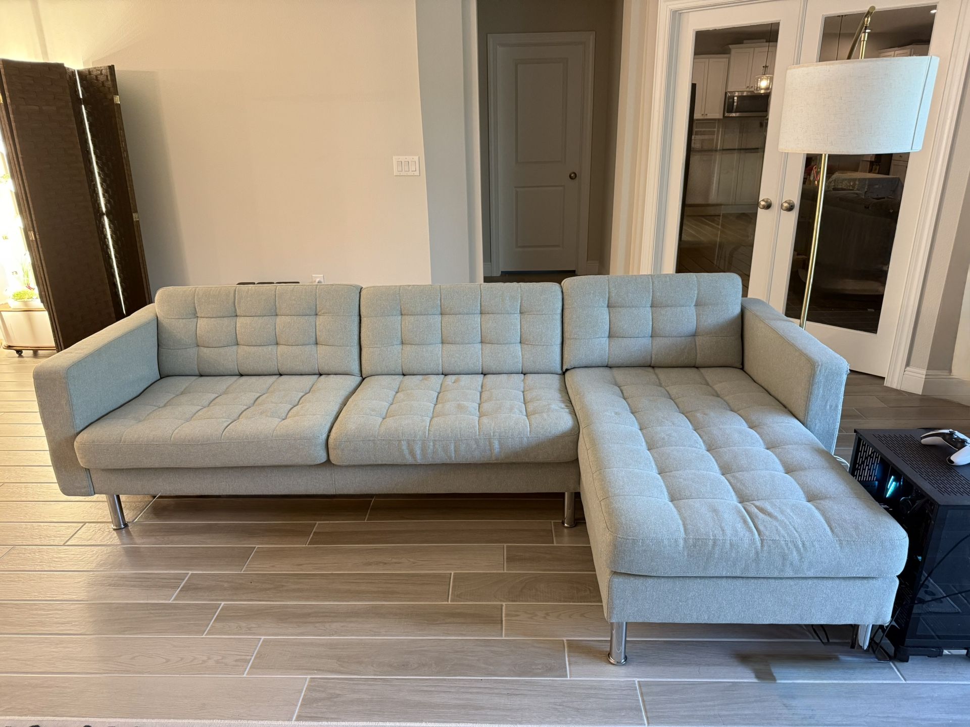 IKEA MORABO Sectional Sofa – 4-Seat, Light Green $389