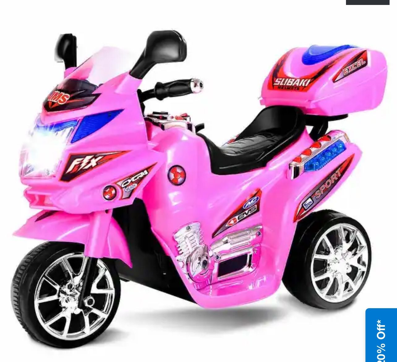 20-Day Presell 3 Wheel Kids Ride On Motorcycle 6V Battery Powered Electric Toy Power Bicyle New-Pink TY327423PI