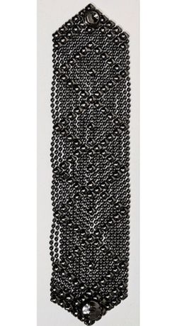 SG Liquid Metal Black Silver by Sergio Gutierrez Classic Mesh Bracelet Cuff 7.5