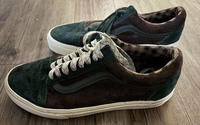 Vans Old Skool Pig Suede Scarab Green Brown Low Sneaker M 7