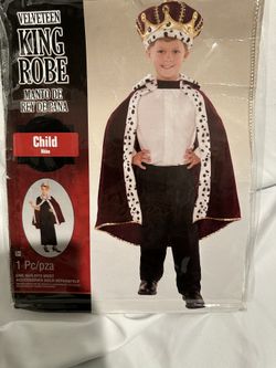 King Robe And Crown Halloween Costume, Child Size One Size Fits All