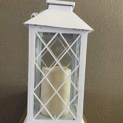 13" Decorative Candle Lantern with LED Flameless Candle and Timer, Plastic LED Candle & Holder, Indoor & Outdoor Hanging Lights,Christmas Day Decorati