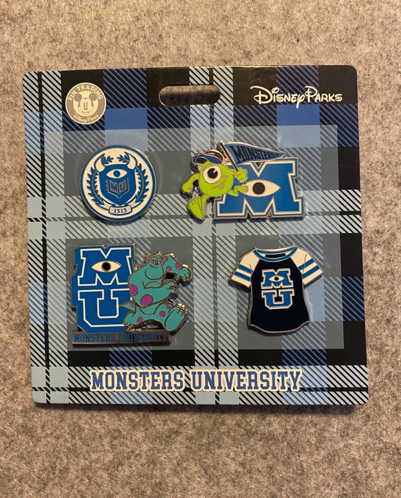 Disney Monsters Inc. University Pin Set-  New