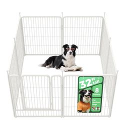 32” Tall FXW Dog Playpen – 8 Panel Metal Pet Fence – Like New 