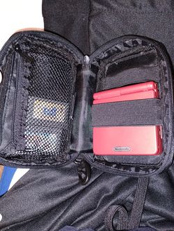 GBA SP RED WITH CHARGER AND TRAVEL CASE