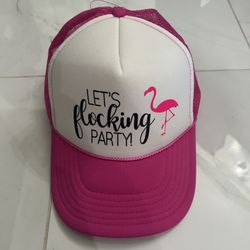 Let’s Flocking Party Pink Flamingo Trucker Hat