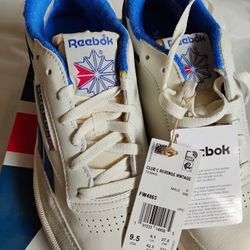 Vintage Style Reebok Club C Revenge White & Court Blue Men’s Size 9.5
