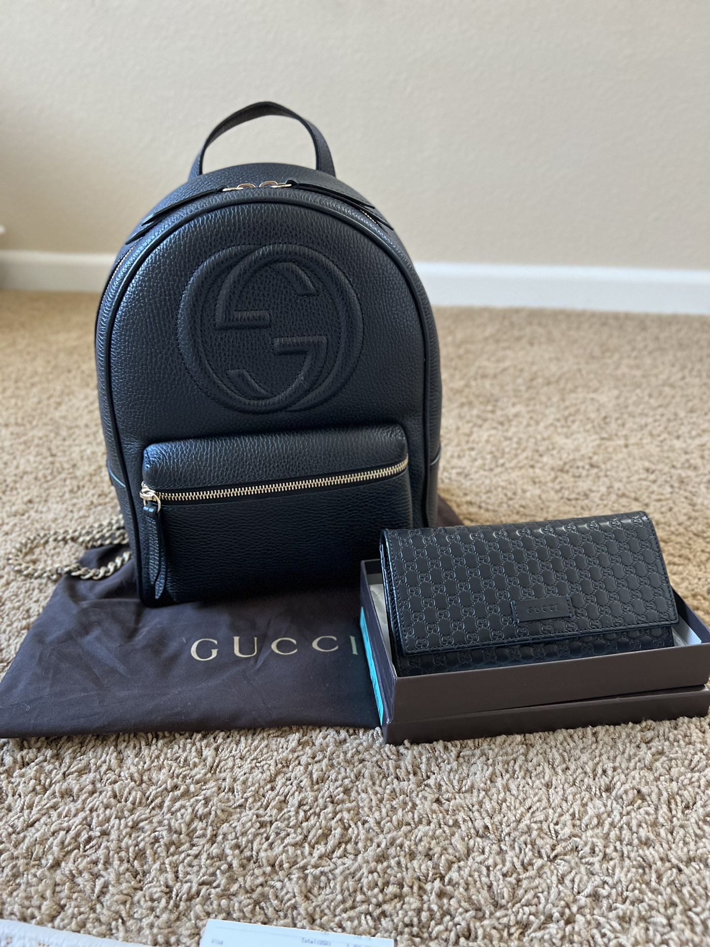 Gucci Soho Backpack & Wallet-authentic 