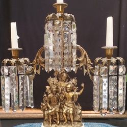 “Last of the Mohicans”, 3-arm single piece girandole garniture, signed Cornelius & Co. Philadelphia