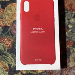 Apple iPhone X Leather Case - Red