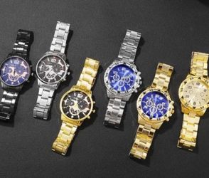 6 Men’s 44mm New Watches LOT