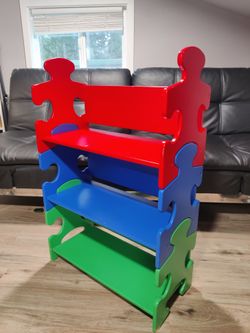 Solid Wood Puzzle Piece Shelf 