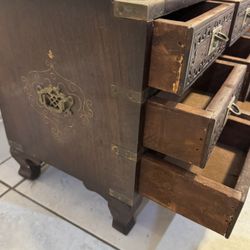 Antique Anglo Indian Brass Chest- 16”Lx10”Wx13”H