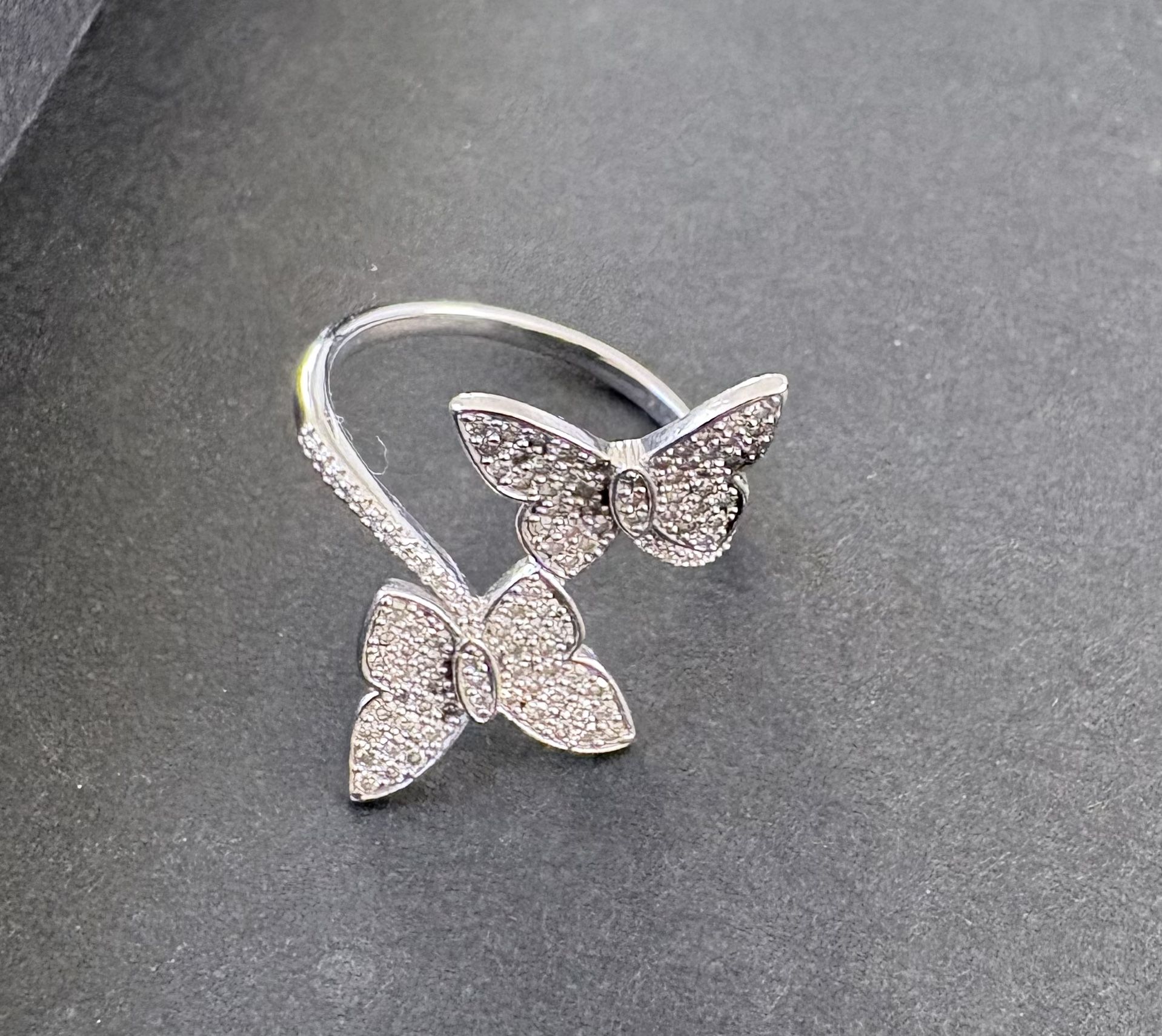 Effy Brand 0.5 Carat Diamond Butterfly Ring In White Gold Solid