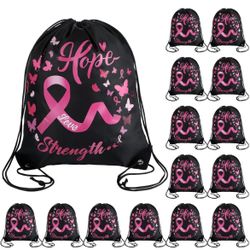 Breast Cancer Drawstring Backpacks 