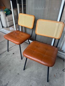 Orange Rattan Chairs