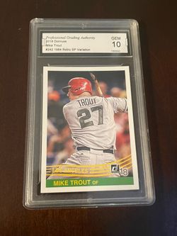 Donruss throwback Angels Mike Trout graded 10 baseball card