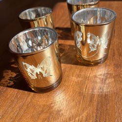 18 gold butterfly candle votives