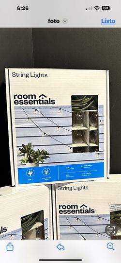 Room Essentials 20ct Incandescent Outdoor String Lights G40 Clear Bulbs