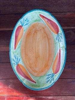 Vintage Williams-Sonoma Country Fair Italian Ceramic Serving Platter Carrots