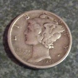 1943 Mercury Dime DDO Error "In Cod We Trust"