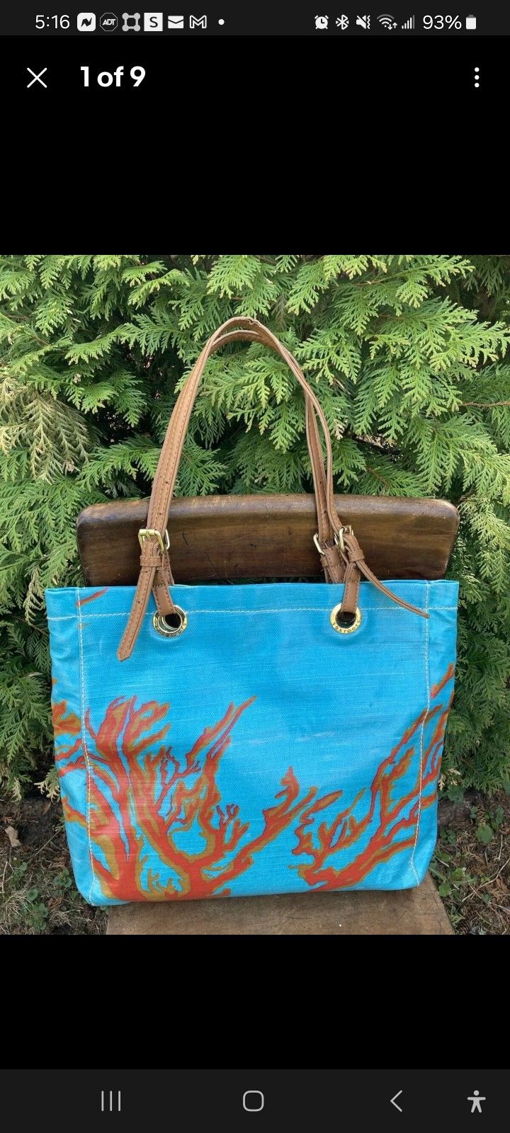 Sak Roots Coated Canvas Coral Tote