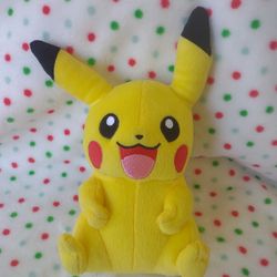 Pokémon Yellow Plush PIKACHU Embroidered Face Stuffed Animal -9” TOMY 2015