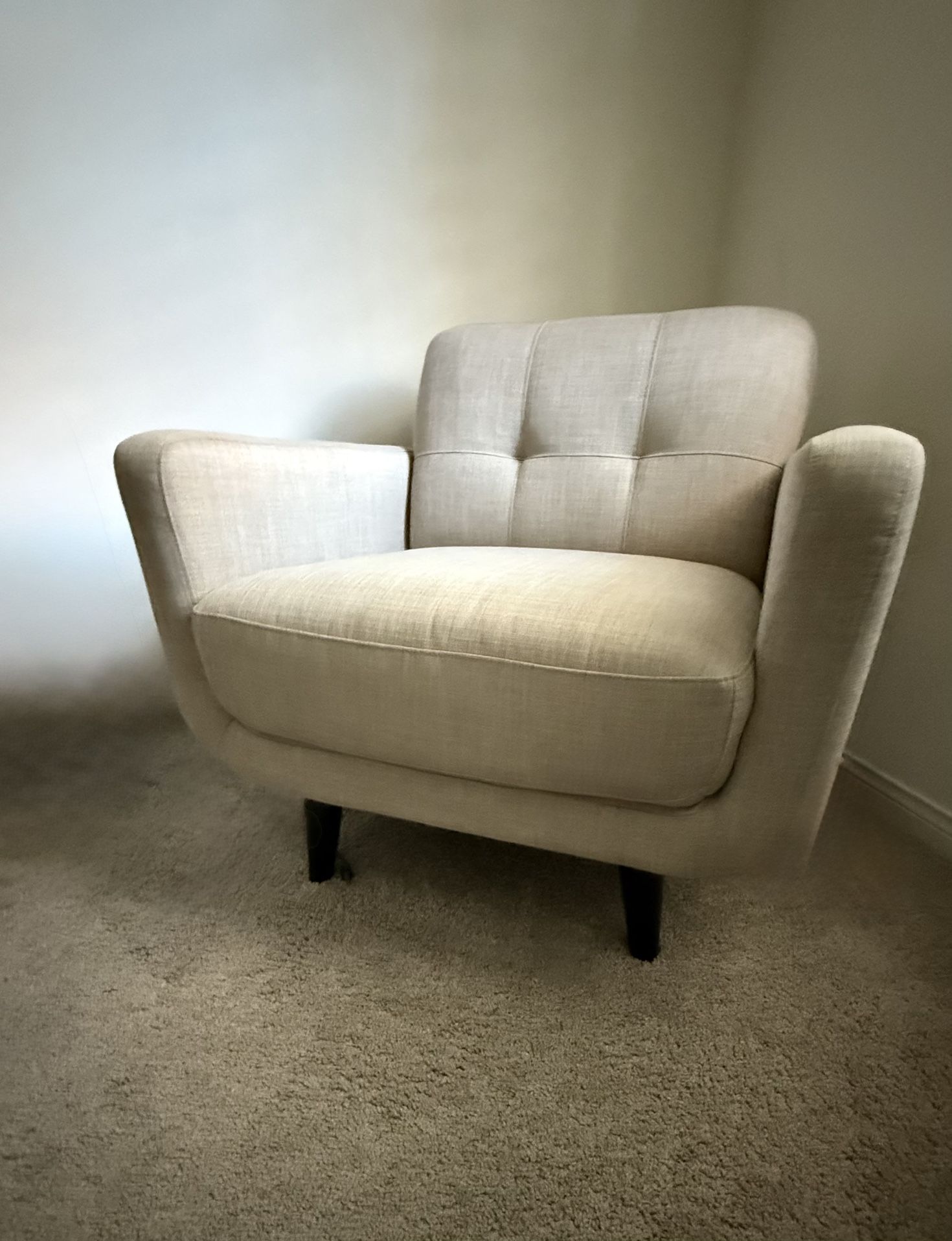 Tufted Back Accent Chair, Taupe