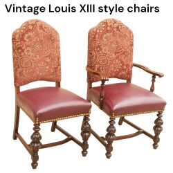 Set of 2 great looking Vintage Louis XIII Style Chairs
