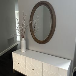 Mirror & Buffet sideboard Accent Cabinet