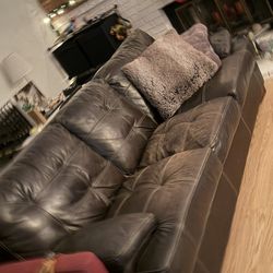 Brown Leather Couch… $50