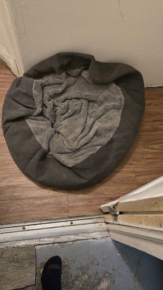 Large Round Bean Bag Chair – Soft, Comfy, Gray Floor Lounger