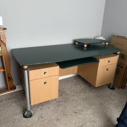 Rolling Desk & Filing Cabinet Set