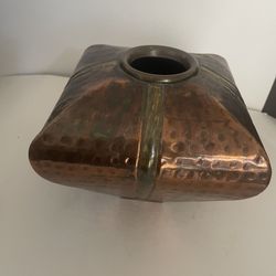  vintage handcrafted hammered copper vase