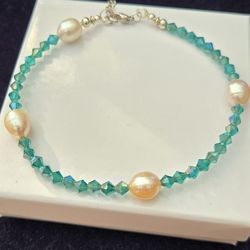 Pearl And Crystal Anklet 