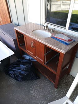 Bathroom Vanity with Granite Top and Faucet