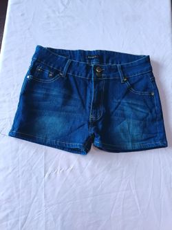 City Ink Dark Blue Denim Jean Shorts Junior Sz 15- Casual Summer Fit