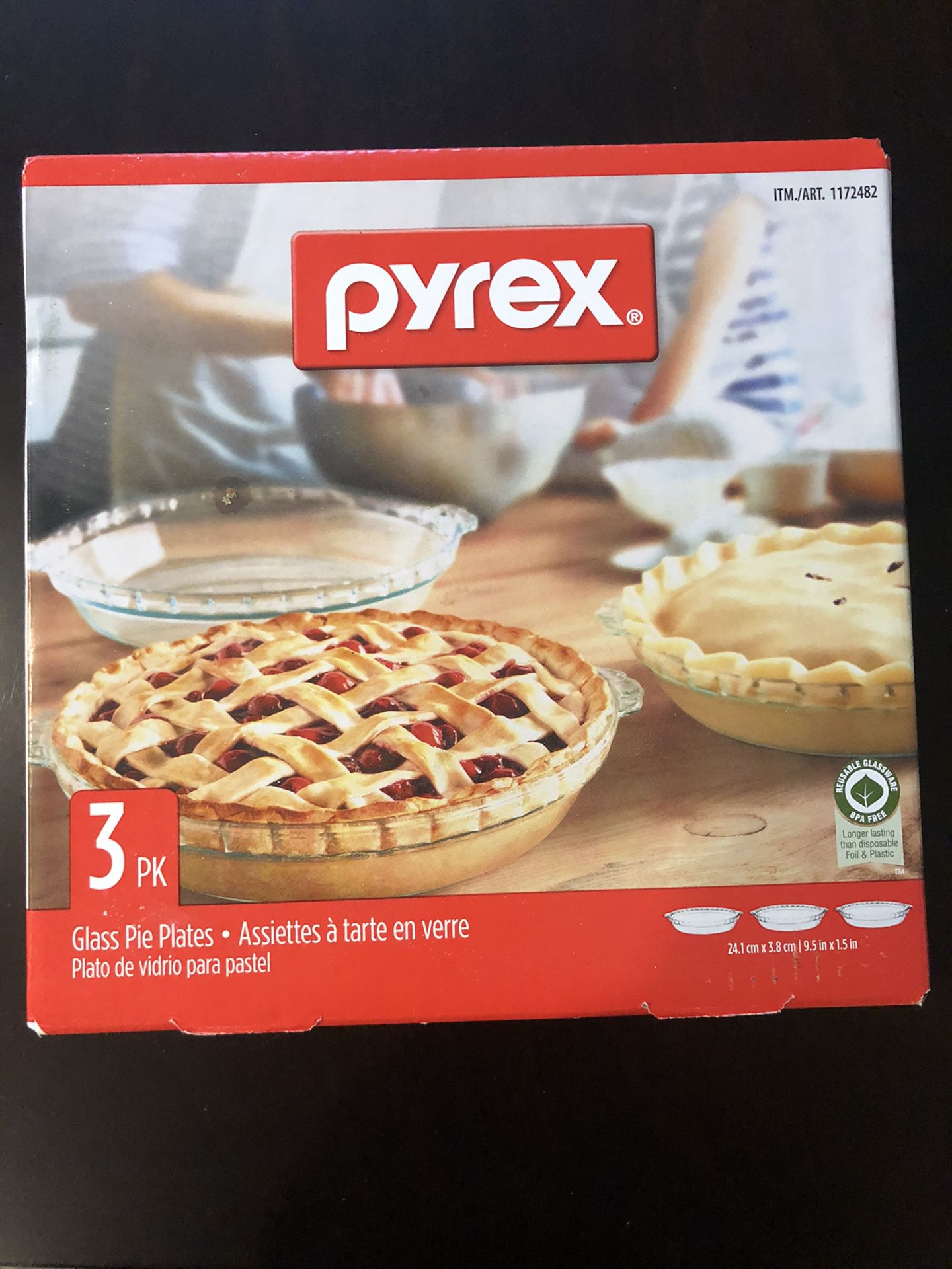 3 pack Pyrex 9.5”