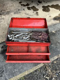 Vintage Snap On Tool Box and Tools 