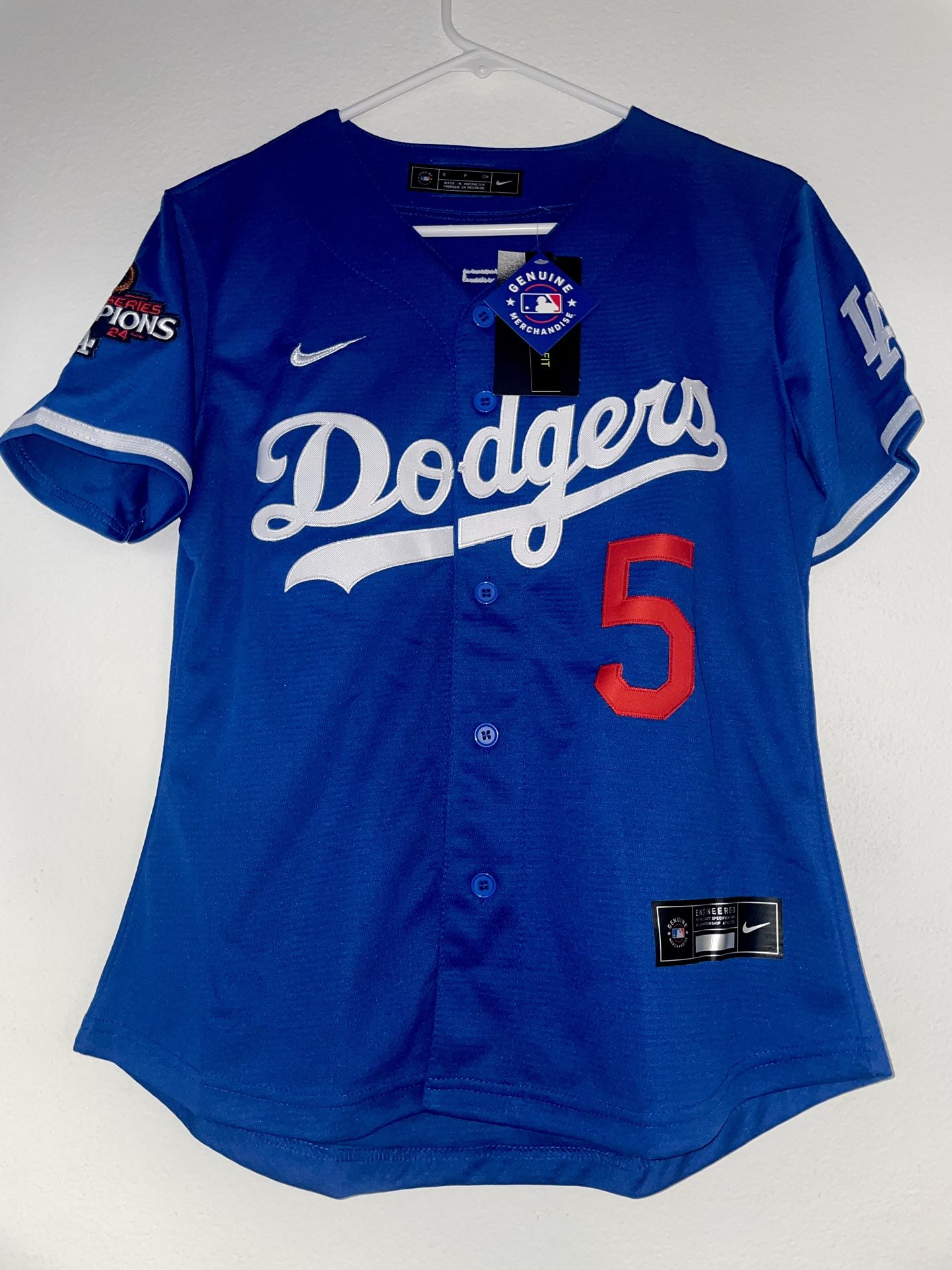 Women Dodgers Blue Freeman Jersey World Series Champion